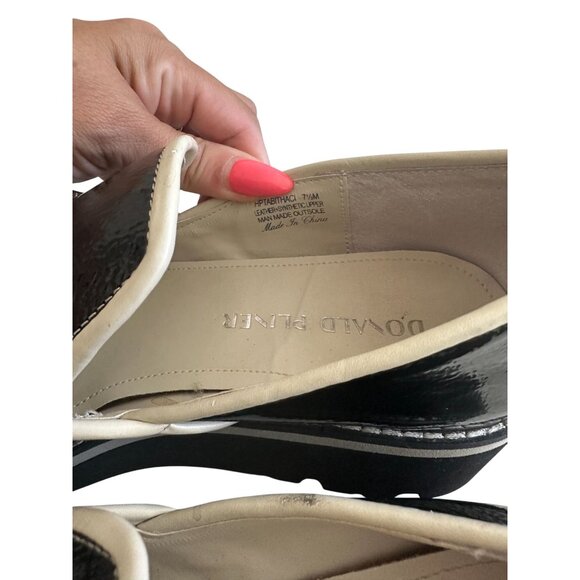 DONALD J PLINER Tabitha Black White Patent Leather Loafers Size 7.5 - Picture 9 of 11